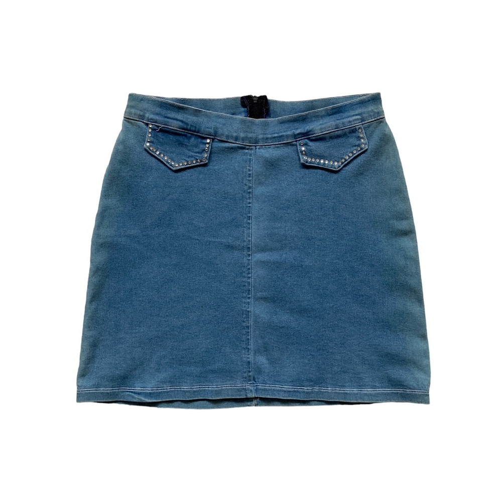 Vintage 90s Blue Bedazzled Mini Skirt ✨